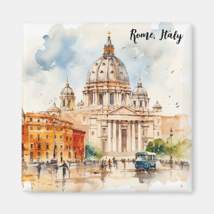 Aimant Belle Rome Italie Peinture Aquarelle