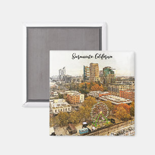 Aimant Belle vue de la ville de Sacramento en Californie