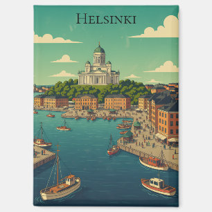 Aimant Belle vue de la ville d'Helsinki en Finlande vinta