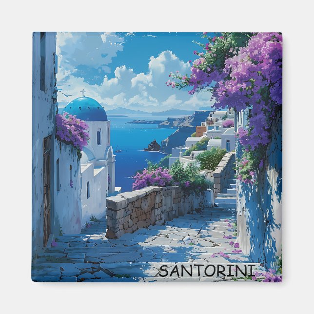 Aimant Belle vue mer de Santorin Grèce (Devant)