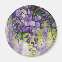 Belles Fleurs De Wisteria Dans Aquarelle