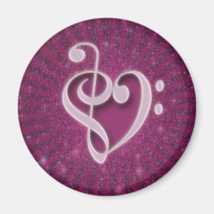Aimant Belles notes musicales réunies en coeur