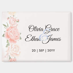Aimant Belles Roses Fleurs de Mariage
