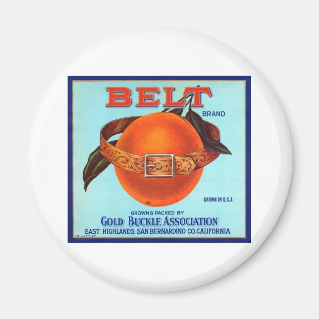 Aimant Belt Brand California Oranges (Devant)