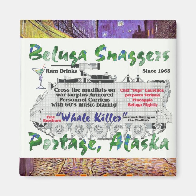 Aimant Béluga Baleine Snaggers Portage Alaska (Devant)