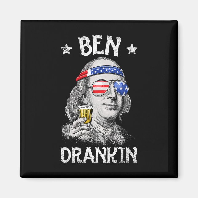 Aimant Ben Drankin 4 juillet Benjamin Franklin Men Amer (Devant)
