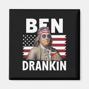 Aimant Ben Drankin Beer 4 juillet Drapeau Vintage Drôle a
