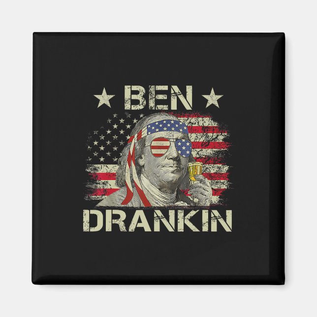 Aimant Ben Drankin Benjamin Franklin 4 juillet Drôle Dr. (Devant)
