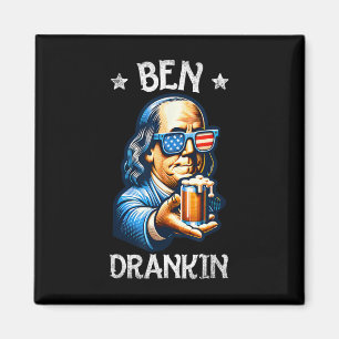 Aimant Ben Drankin drôle du 4 juillet Drapeau américain d