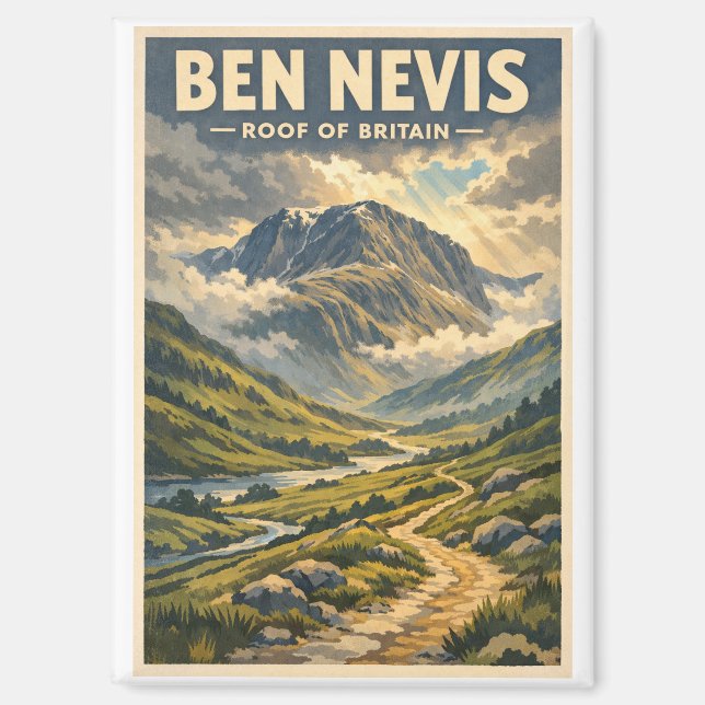 Aimant Ben Nevis, United Kingdom, in a classic retro  (Recto)