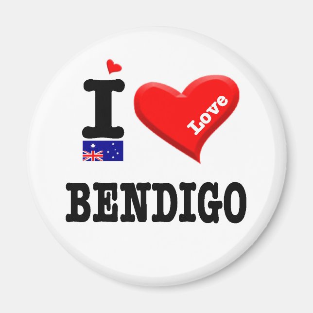 Aimant BENDIGO - I Love (Devant)