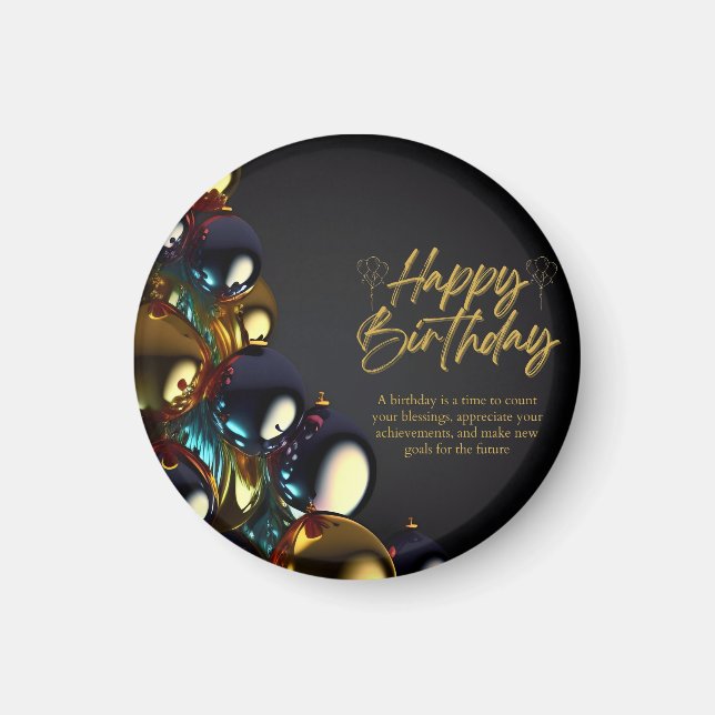 Aimant Bénédictions d'anniversaire élégantes (Devant)