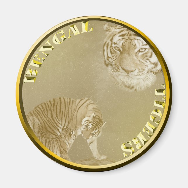 Aimant Bengals Tigers Gold Coin, (Devant)