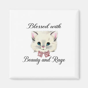 Aimant Béni De Beauté Et De Rage Joli Visage De Chat