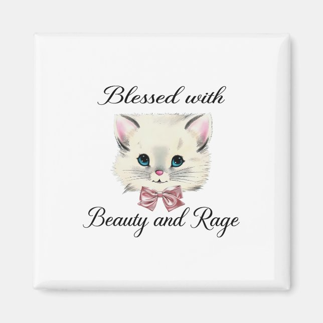 Aimant Béni De Beauté Et De Rage Joli Visage De Chat (Devant)