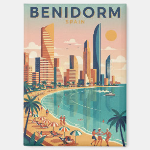 Aimant Benidorm Coloré Espagne Costa Blanca Illustration