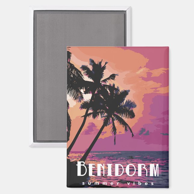 Aimant Benidorm Spain Summer Vibes Beach  (Recto/Verso)