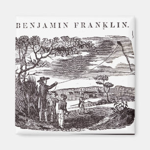 Aimant Benjamin Franklin entreprend son expérience de
