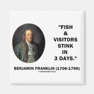 Aimant Benjamin Franklin Fish & Visiteurs Puissent En 3 J