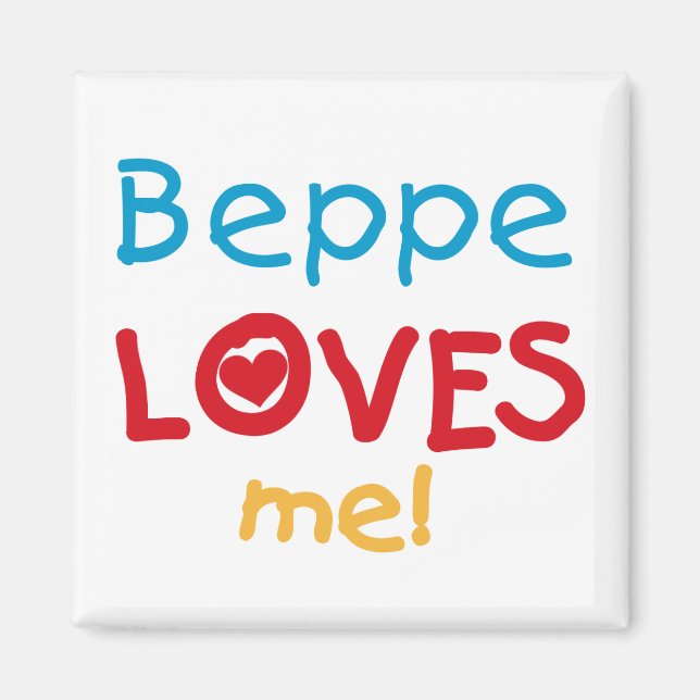 Aimant Beppe aime mes t-shirts et cadeaux (Devant)