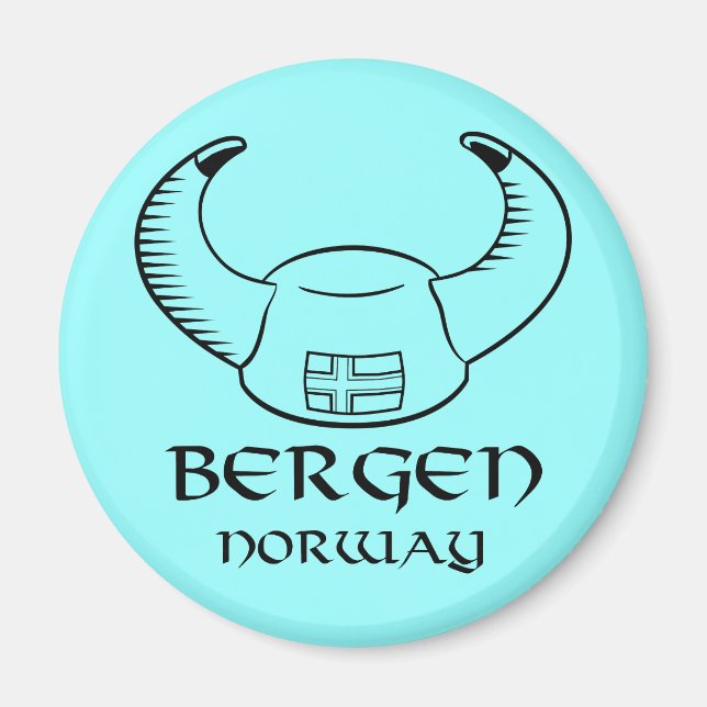 Aimant Bergen Norvège Viking Casquette (Devant)