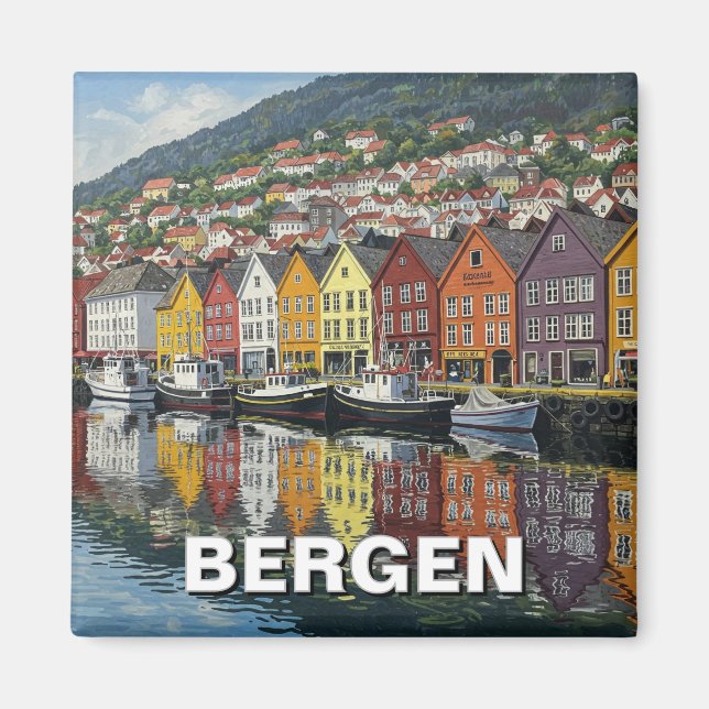 Aimant Bergen Norvège Voyage (Devant)