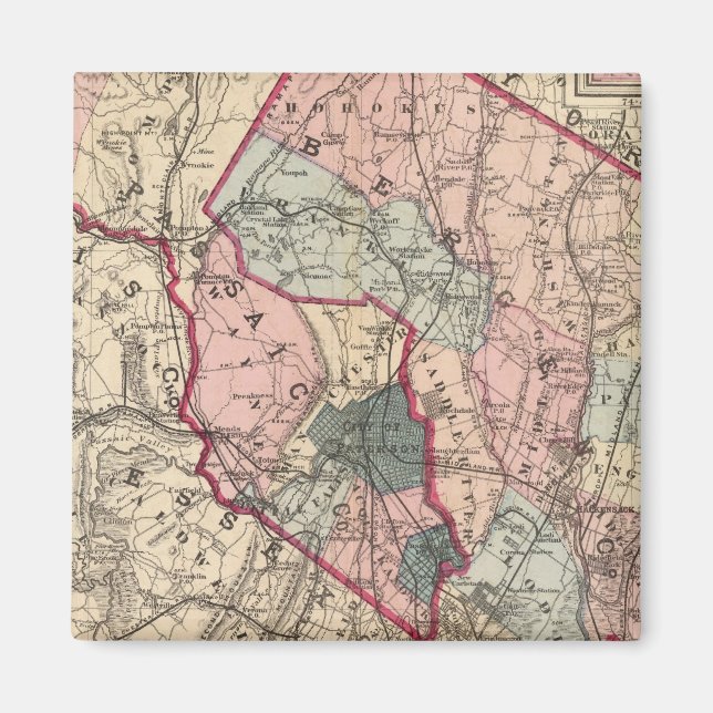 Aimant Bergen, Passaic Cos, NJ (Devant)