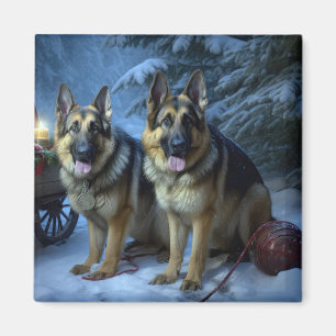 Aimant Berger allemand décoration de Noël de traîneau enn