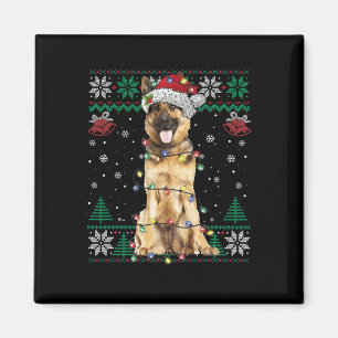 Aimant Berger Allemand Noël Père Noël Sweater Chien lâche