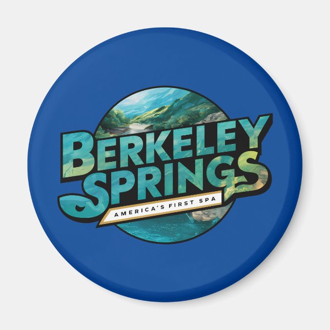 Aimant Berkeley Springs Illustration Logo de voyage (Devant)
