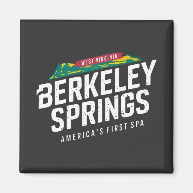 Aimant Berkeley Springs West Virginia Travel Art Logo (Devant)