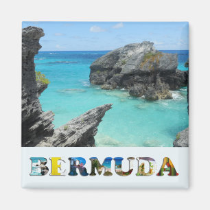 Aimant Bermudes Blue Ocean Rocky Beach Photo de voyage