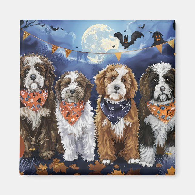 Aimant Bernedoodle Halloween Épouvantable (Devant)