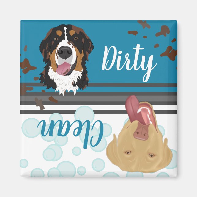 Aimant Bernese / Lab - Lave-vaisselle pour chien sale/pro (Devant)