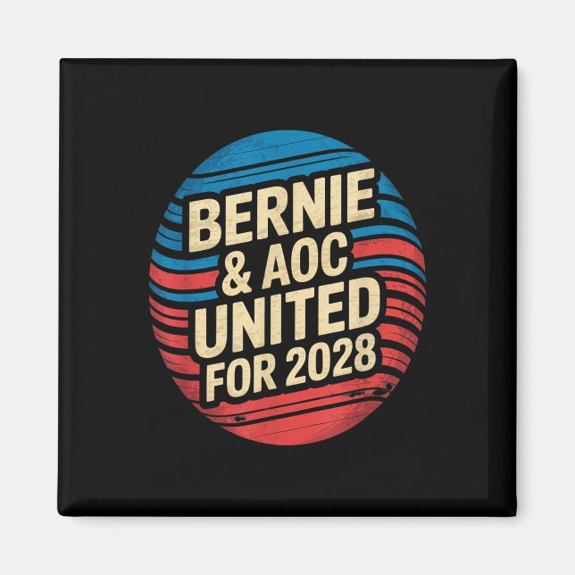 Aimant Bernie Sanders Et Aoc 2028 Pour La Campagne Du Pré (Devant)