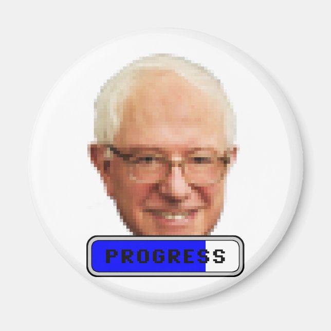 Aimant Bernie Sanders Pixelated - PROGRÈS (Devant)