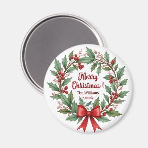 Aimant Berries d'hiver Wreath Red Bow Favoriser