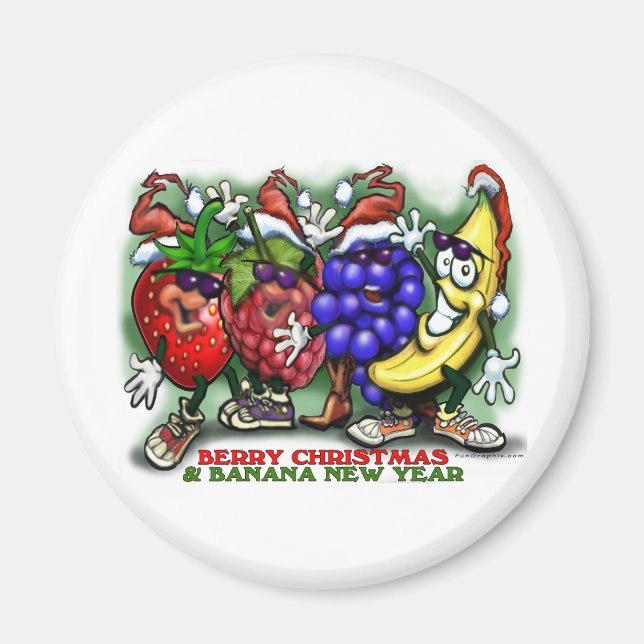 Aimant Berry Christmas Banana Nouvel An (Devant)