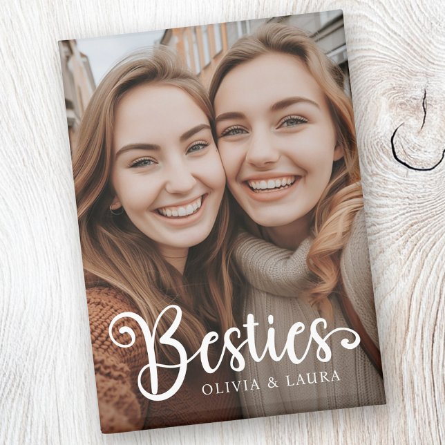Aimant Besoins meilleurs amis personnalisation noms photo (Besties best friends custom names photo magnet)
