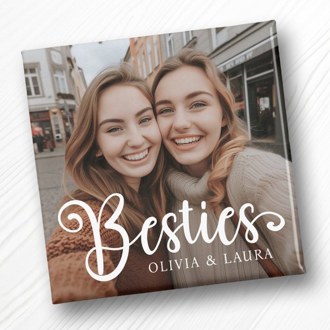 Aimant Besoins meilleurs amis personnalisation noms photo (Besties best friends custom names photo magnet)