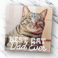 Best Cat Dad Ever Modern Custom Pet Photo