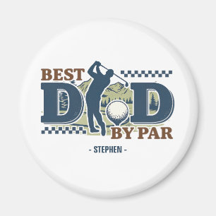 Aimant Best Dad By Par - Golf Papa Silhouette Design