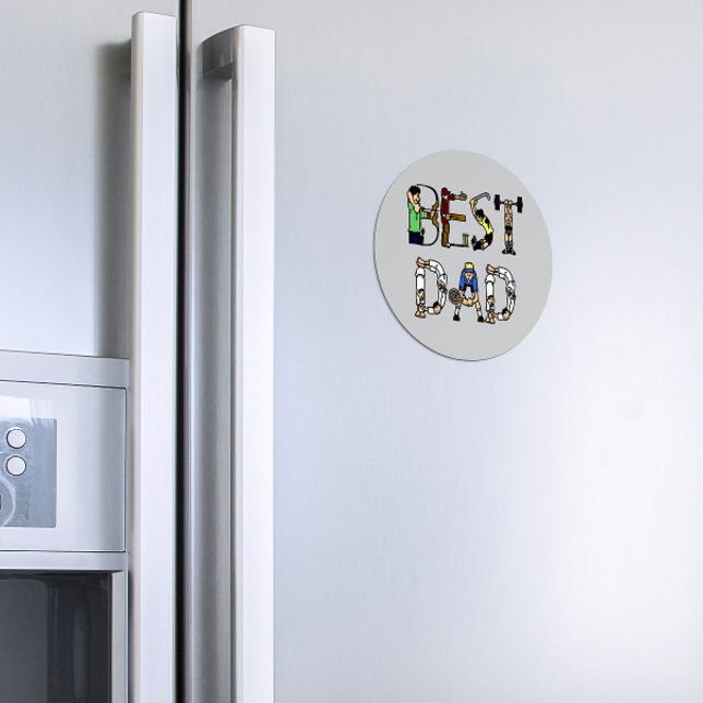 Aimant Best Dad Sports Fun (Créateur téléchargé)