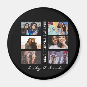 Aimant Best Friend Forever Custom 6 Collage photo et nom