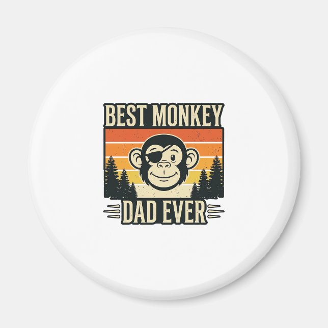Aimant Best Monkey Dad Ever Vintage Monkey Father Shirt_1 (Devant)