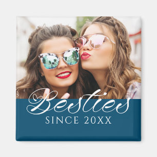 Aimant "Besties depuis" Photo personnalisée Chic