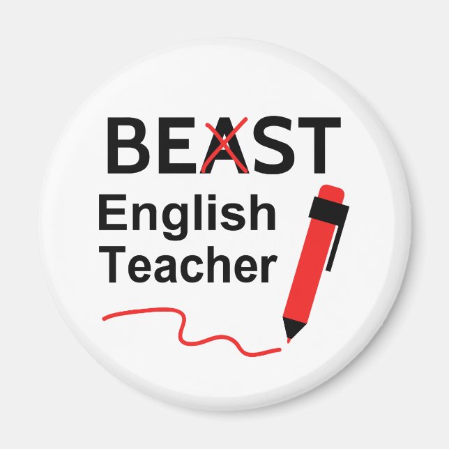 Aimant Bête ou le meilleur humour d'enseignant d'anglais (Devant)