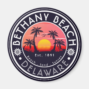 Aimant Bethany Beach Delaware Sunset Beach Palm Tree 80's