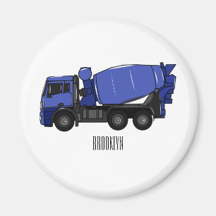 Aimant Béton mélange camion de transport caricature