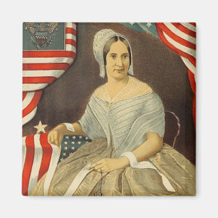 Aimant Betsy Ross Premier drapeau américain Portrait Vint